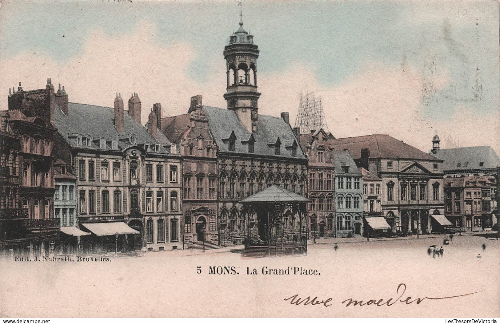 BELGIQUE - Mons - La Grand Place - Colorisé - Carte Postale Ancienne - Mons