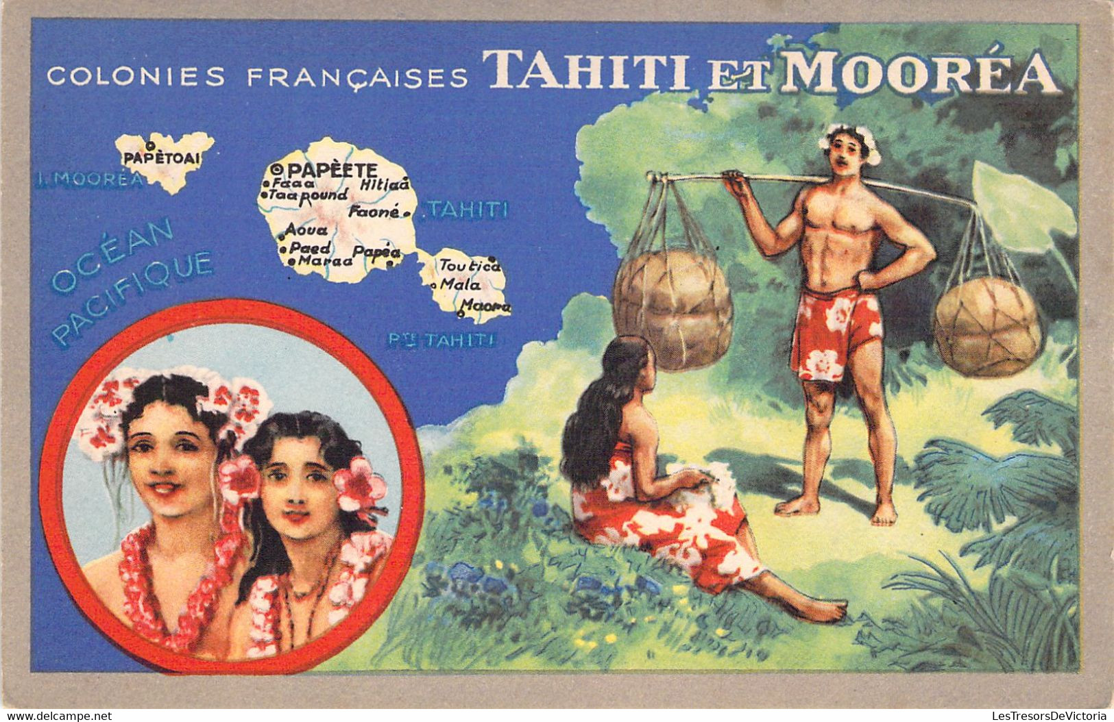 TAHITI ET MOOREA - Edition Spéciale Des Produits Du Lion Noir - Carte Postale Ancienne - Geographie