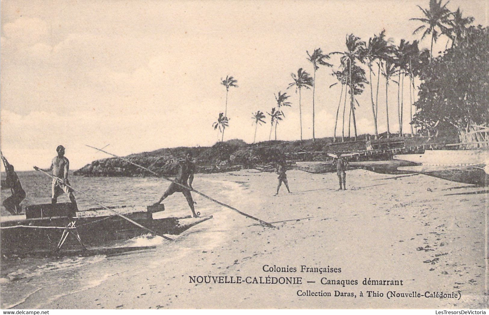NOUVELLE CALEDONIE - Canaques Démarrant - Collection Darras - Carte Postale Ancienne - Nouvelle Calédonie