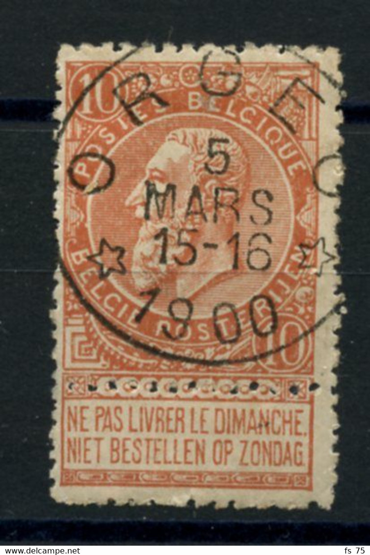 BELGIQUE - COB 57 - 10C ROUGE BRUN RELAIS A ETOILES ORGEO - 1893-1900 Fine Barbe