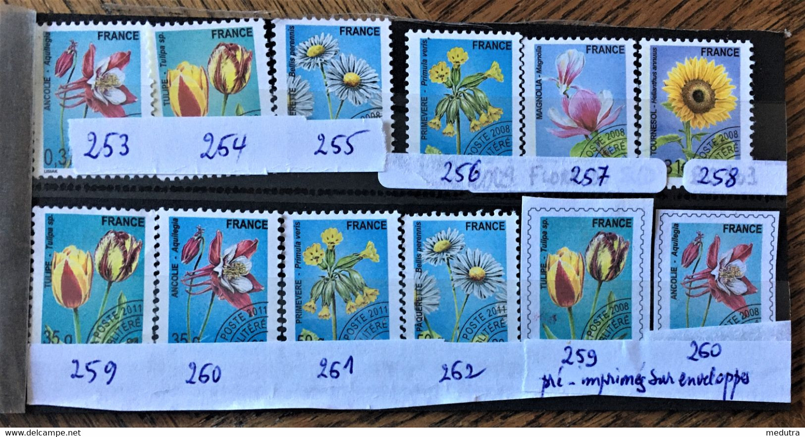 Préo : du 123 au 262 : 140 timbres préoblitérés en 12 séries complètes** (voir description)