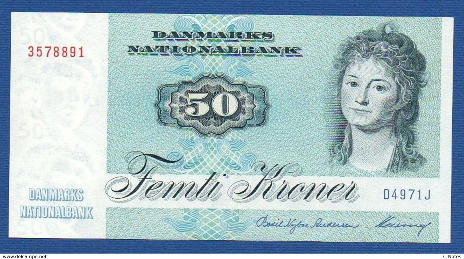DENMARK - P.50n – 50 Kroner 1997 UNC Serie D4971J 3578891 - Danemark