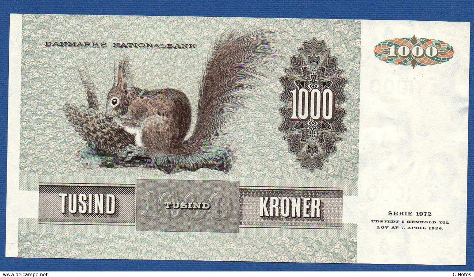 DENMARK - P.53f – 1000 1.000 Kroner 1986 UNC-, Serie C3862H 1666969 - Danemark