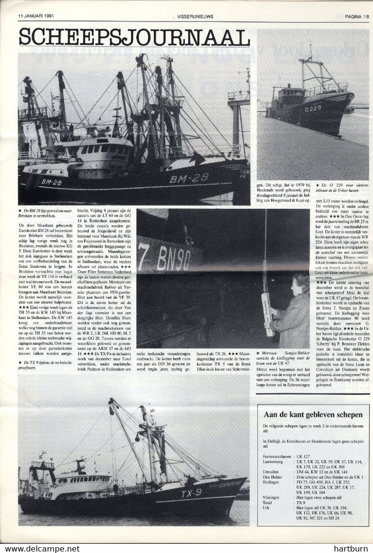 Visserijnieuws (11.01.1991) 10 Paginas.Weekblad Voor Visserij - Jagen En Vissen