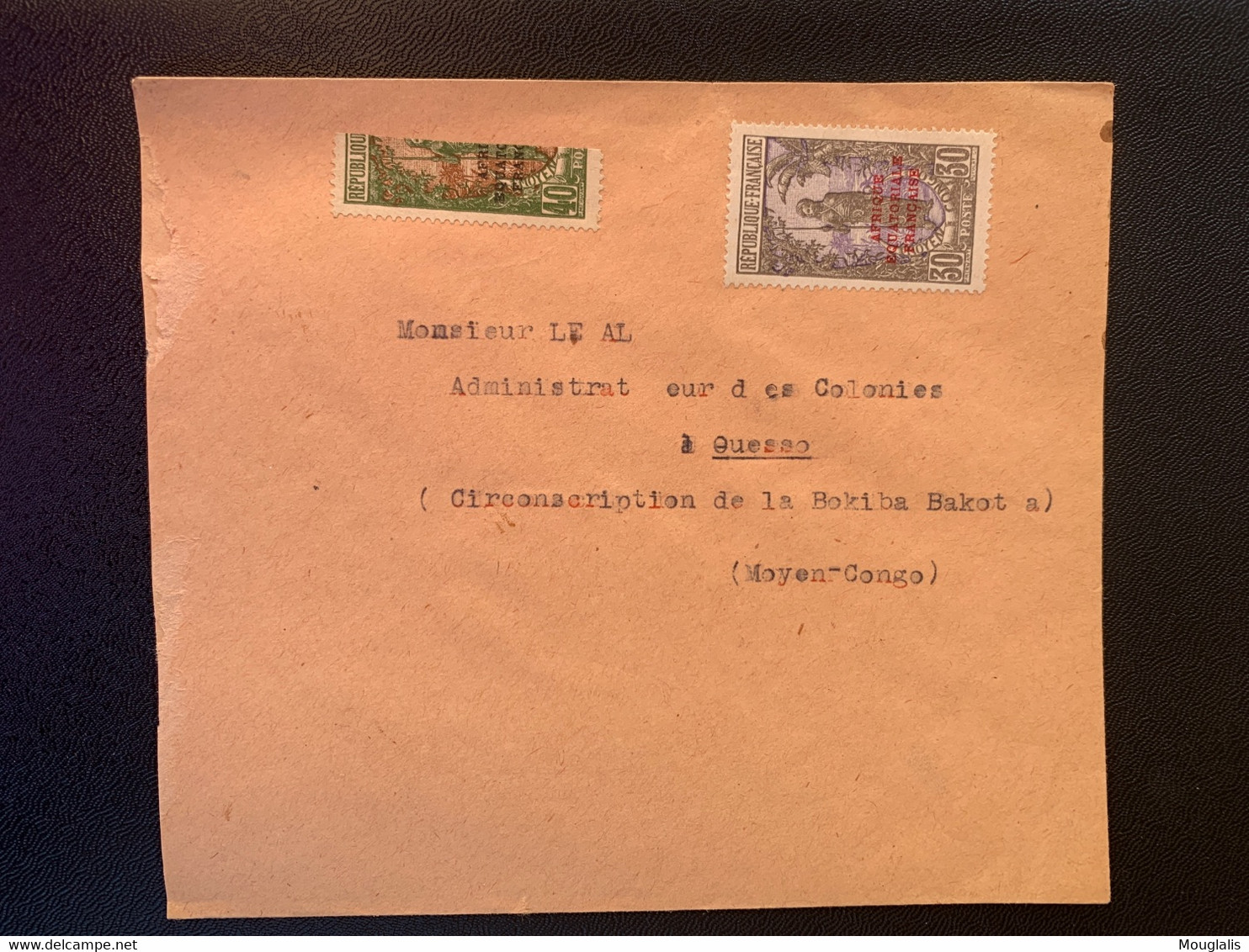 Colonies Françaises Congo 21 Avril 1926 Demi Timbre Du No 82 Et No 96 Entier De Ouesso Vers Fort Soufflay Oblitérée Dos - Cartas & Documentos