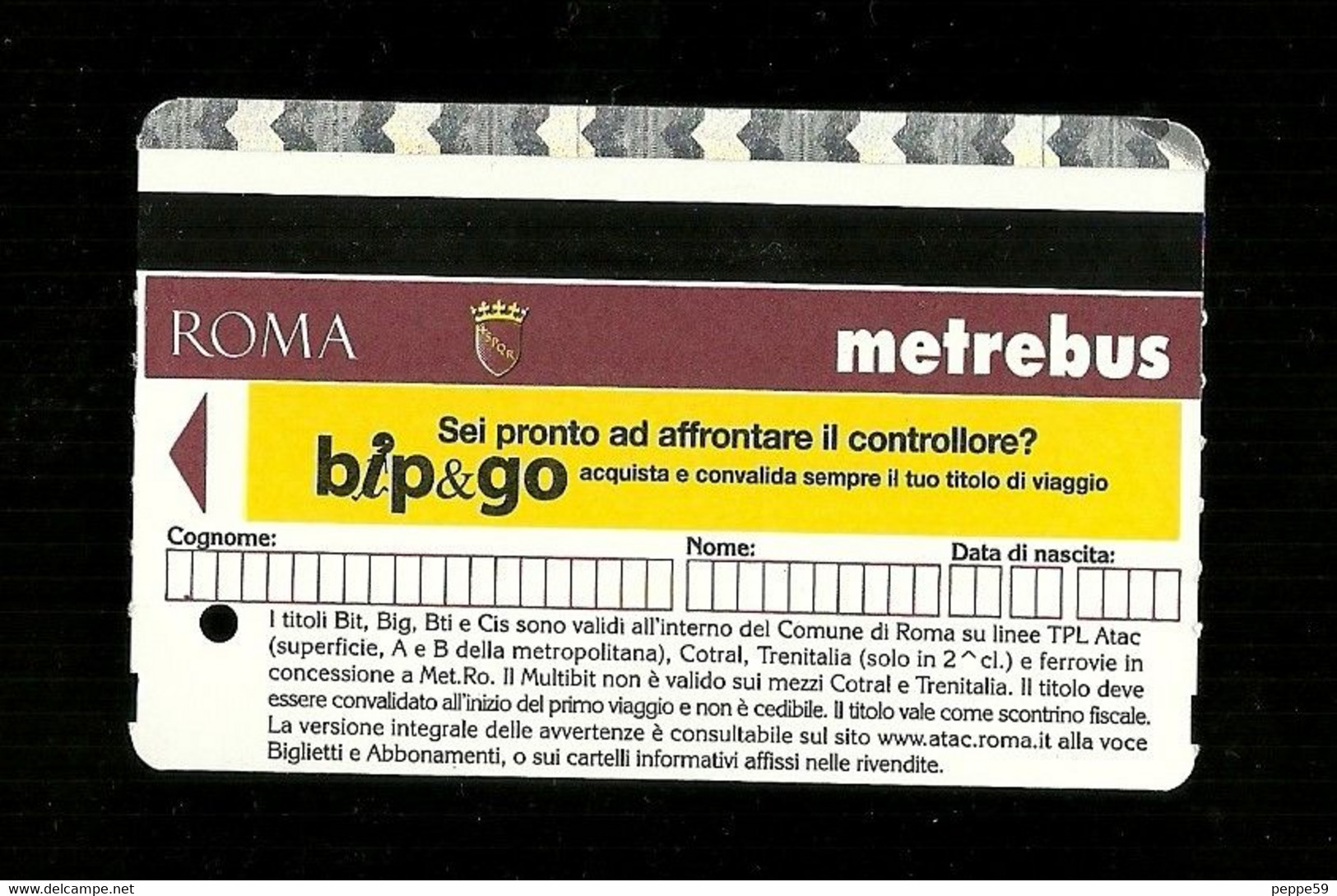 Biglietto Autobus E Metro Italia - Roma Tipo 11 - Europa