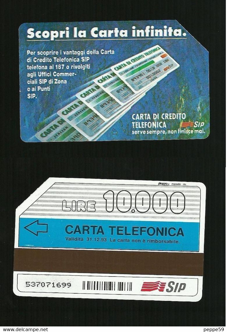 121 Golden - Scopri La Carta Infinita Da L. 10.000 31-12-93 Pkappa - Tipo B - Öff. Diverse TK