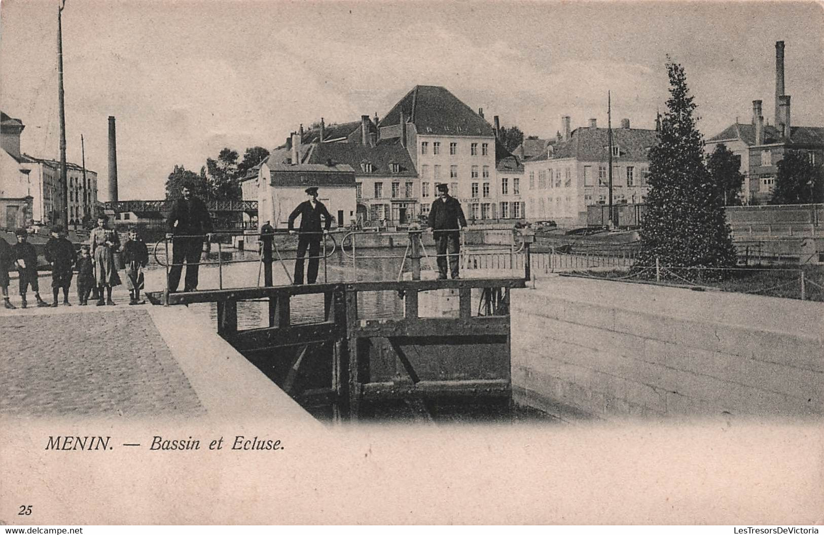 BELGIQUE - Menin - Bassin Et Ecluse - Animé - Carte Postale Ancienne - Menen