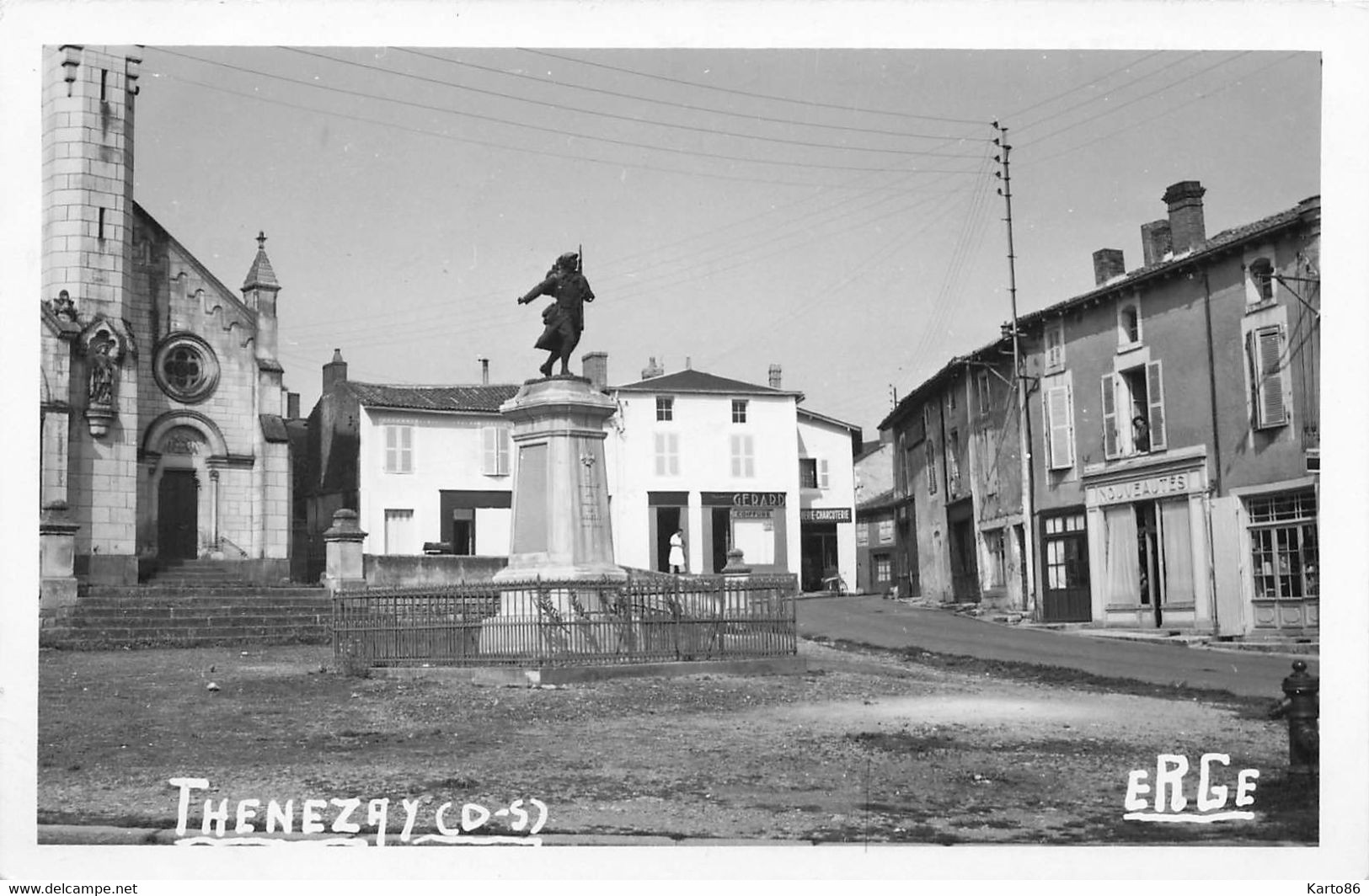 Thenezay * Carte Photo * La Place Du Village * Commerces Magasins - Thenezay