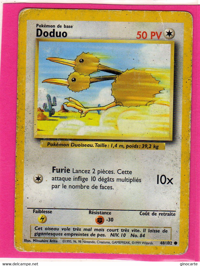 Carte Pokemon Francaise Set De Base Wizards 48/102 Doduo 50pv Enl'etat - Wizards