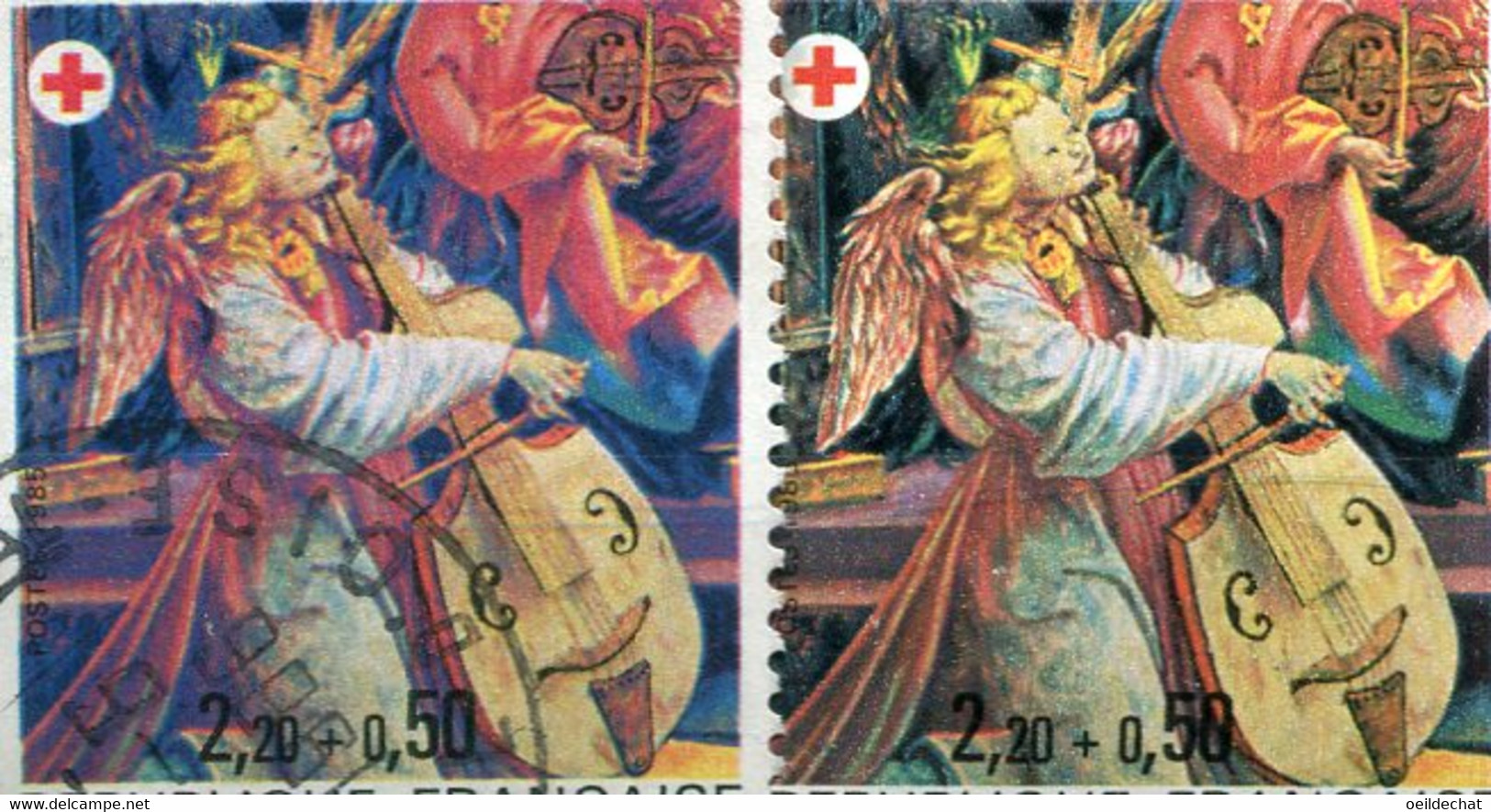 24740 FRANCE N°2392° 2F20+50c. Retable D'Issenheim : Dominante Bleu + Normal (non Inclus) 1985  TB - Gebraucht