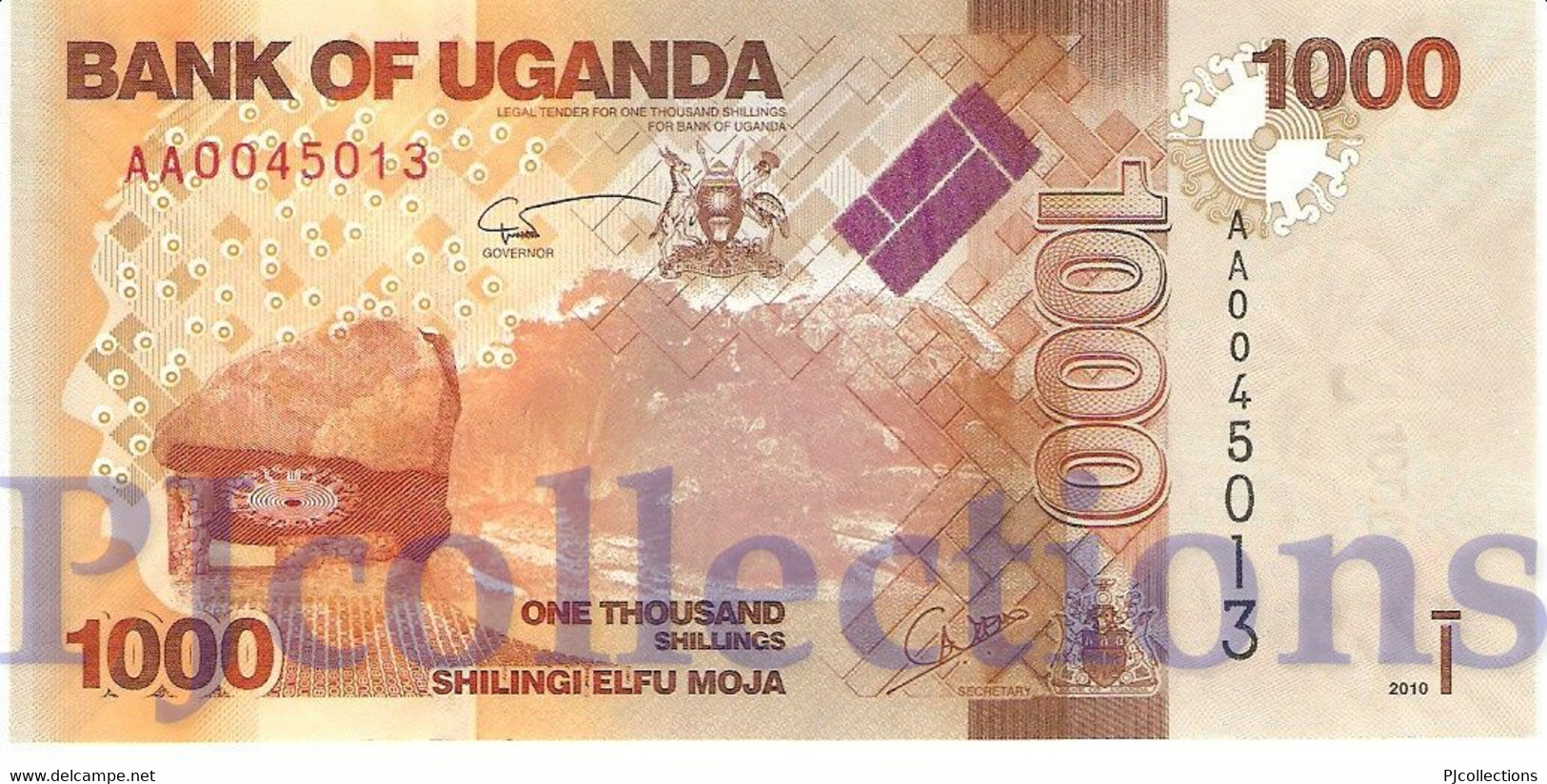 UGANDA 1000 SHILLINGS 2010 PICK 49a UNC PREFIX "AA" - Ouganda