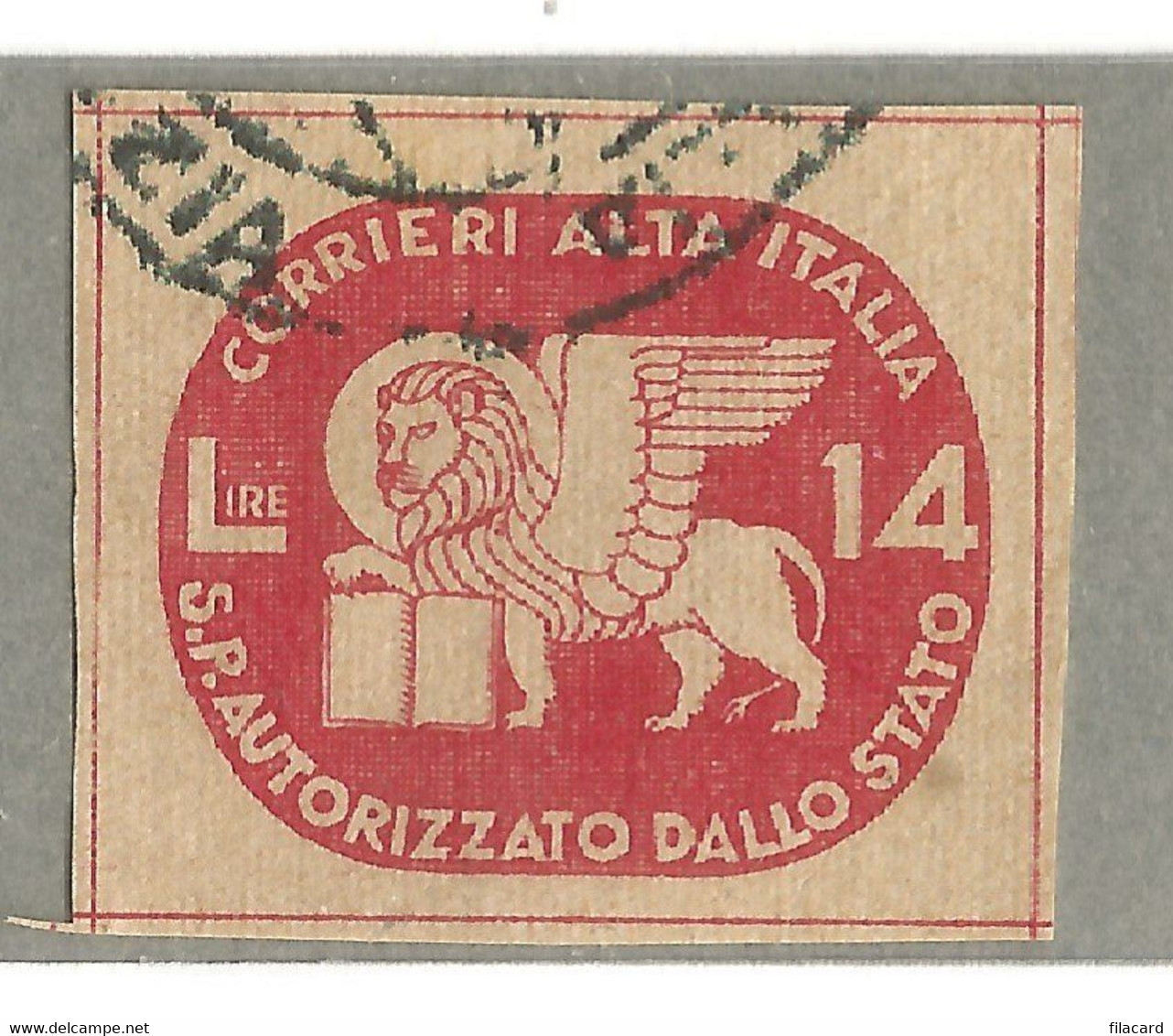 Italia Italy Italien  1945 Regno CORALIT Servizi Privati L.14  Usato - Used