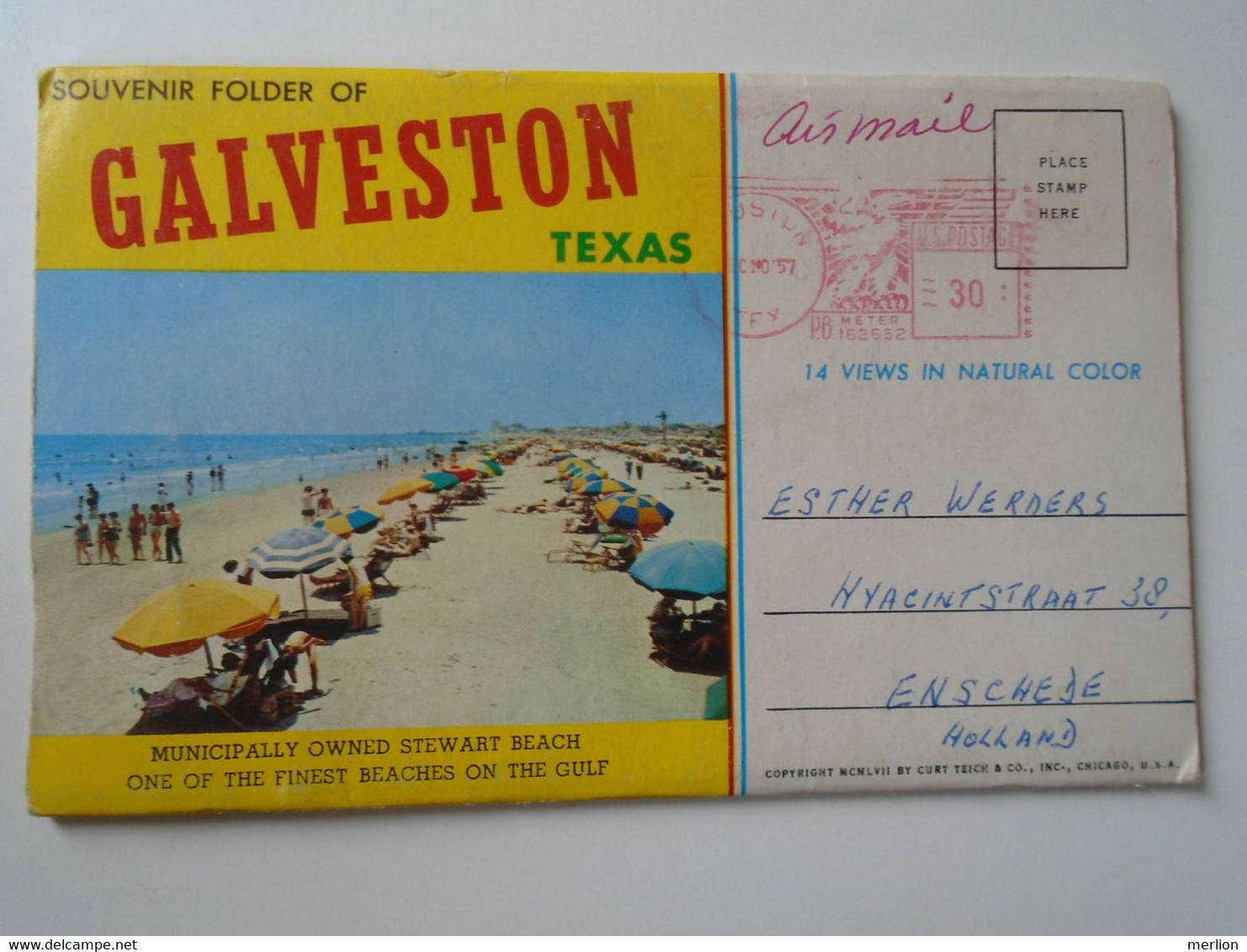 D193566 CPM AK  Postcard  - FOLDER Booklet  Leporello  GALVESTON 1957  TEXAS - Galveston