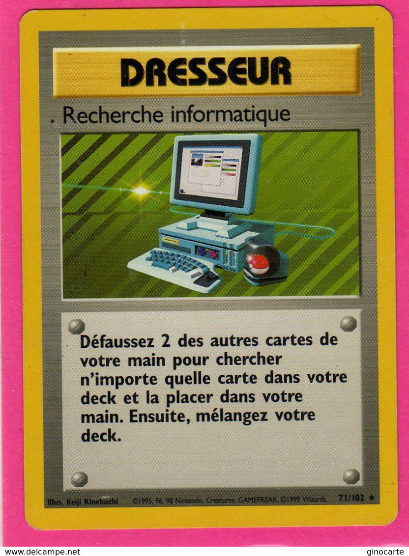 Carte Pokemon Francaise Set De Base Wizards 71/102 Recherche Informatique Bon Etat - Wizards