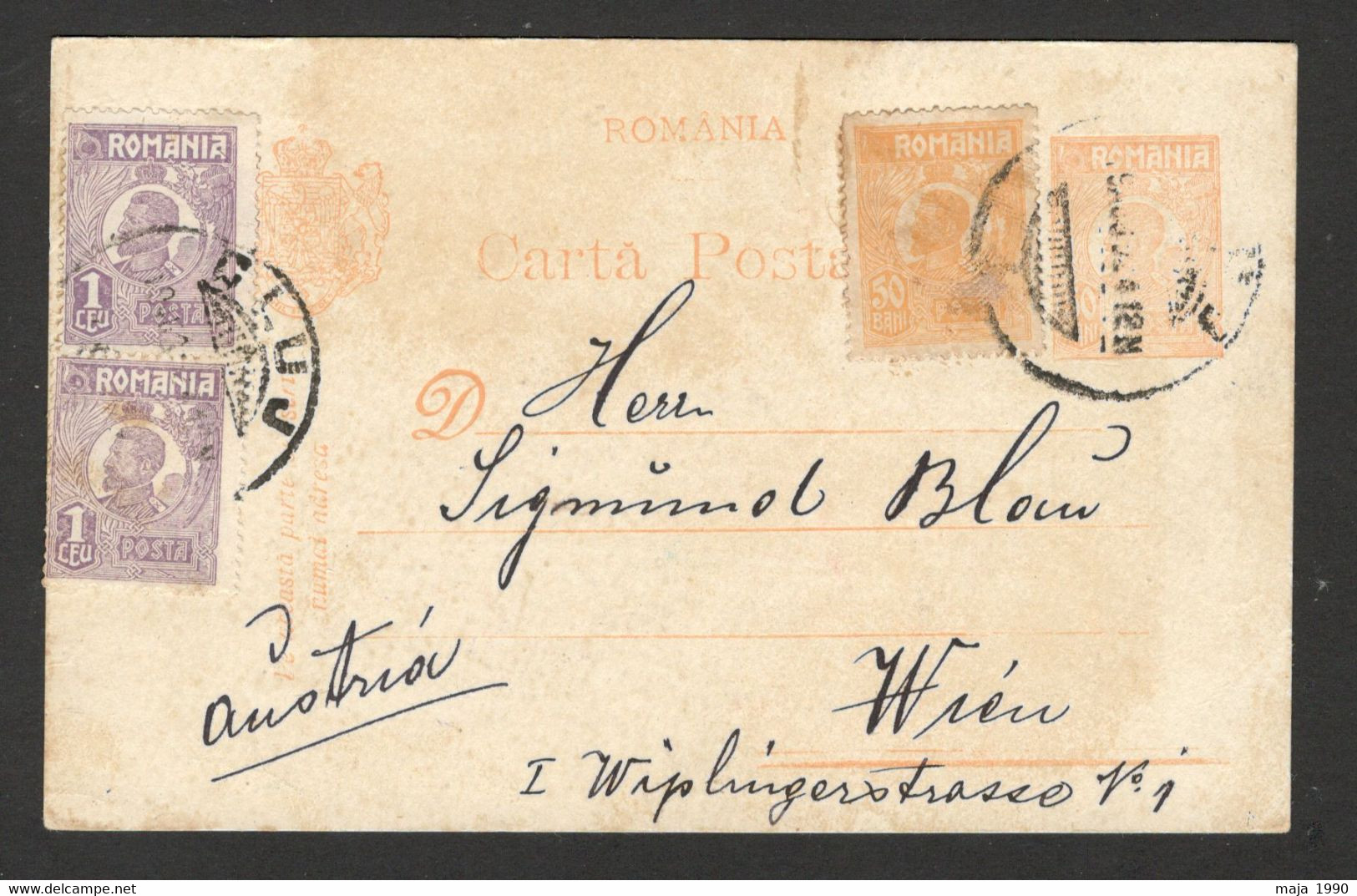 ROMANIA  TO AUSTRIA - POSTCARD STATIONERY - 1924. - Andere & Zonder Classificatie