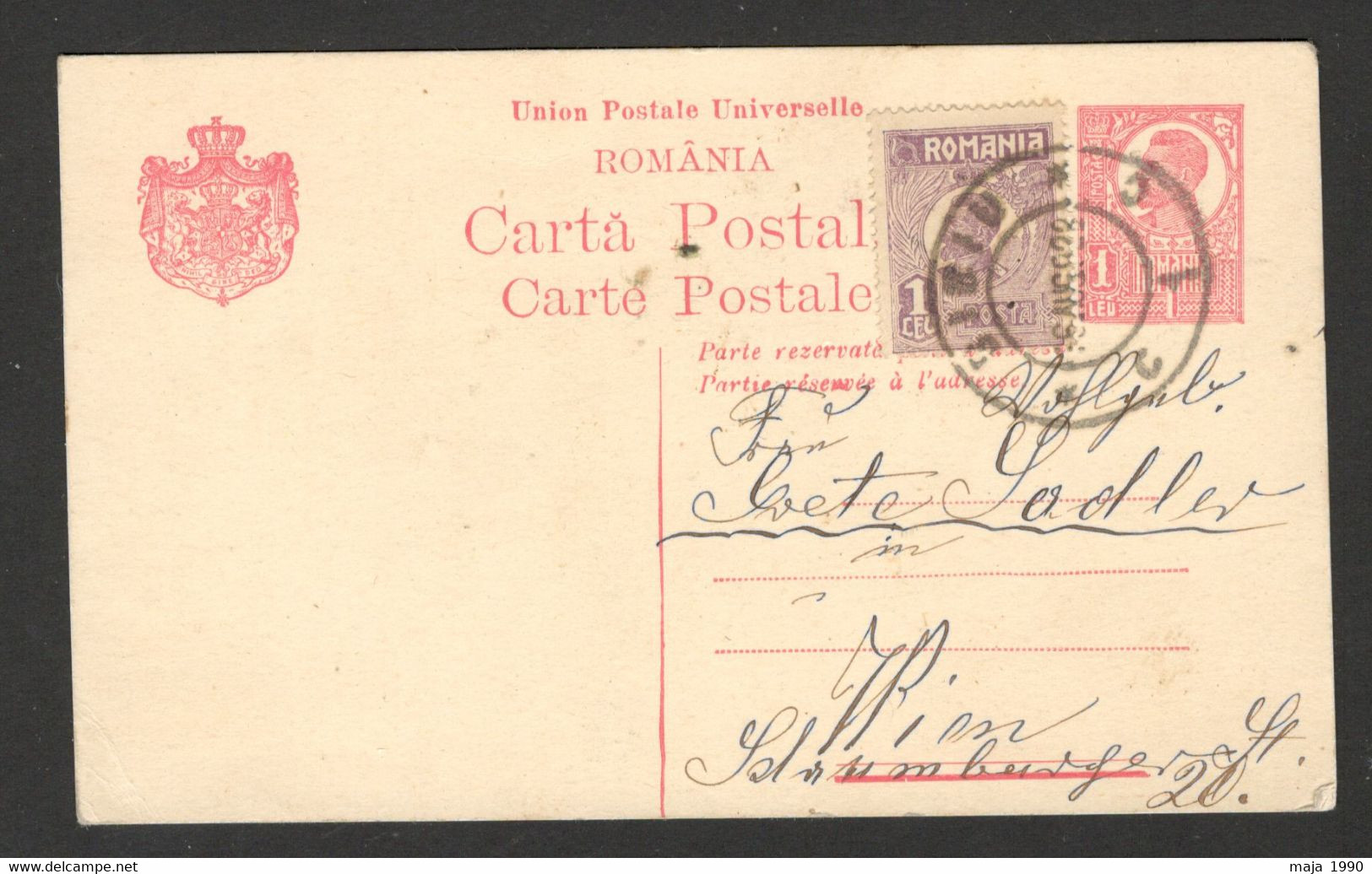 ROMANIA  TO AUSTRIA - POSTCARD STATIONERY - 1922. - Andere & Zonder Classificatie