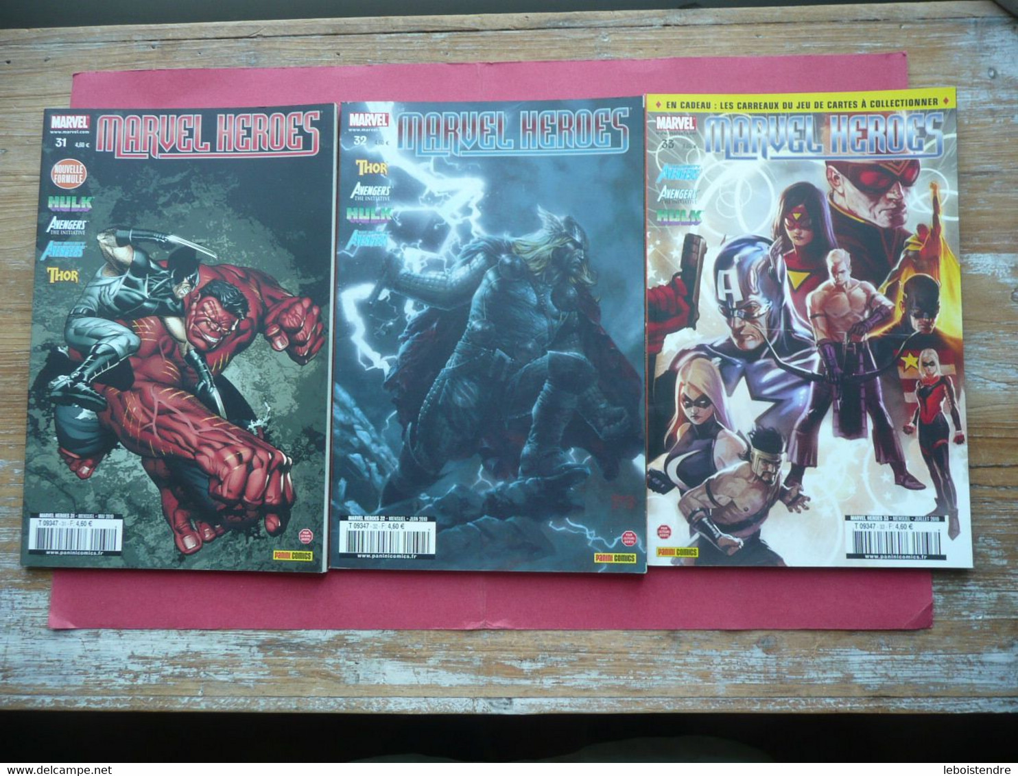 LOT DE 3 MARVEL HEROES N° 31 + 32 + 33 DE MAI A JUILLET 2010 HULK AVENGERS INITIATIVE THOR MARVEL COMICS PANINI FRANCE - Marvel France