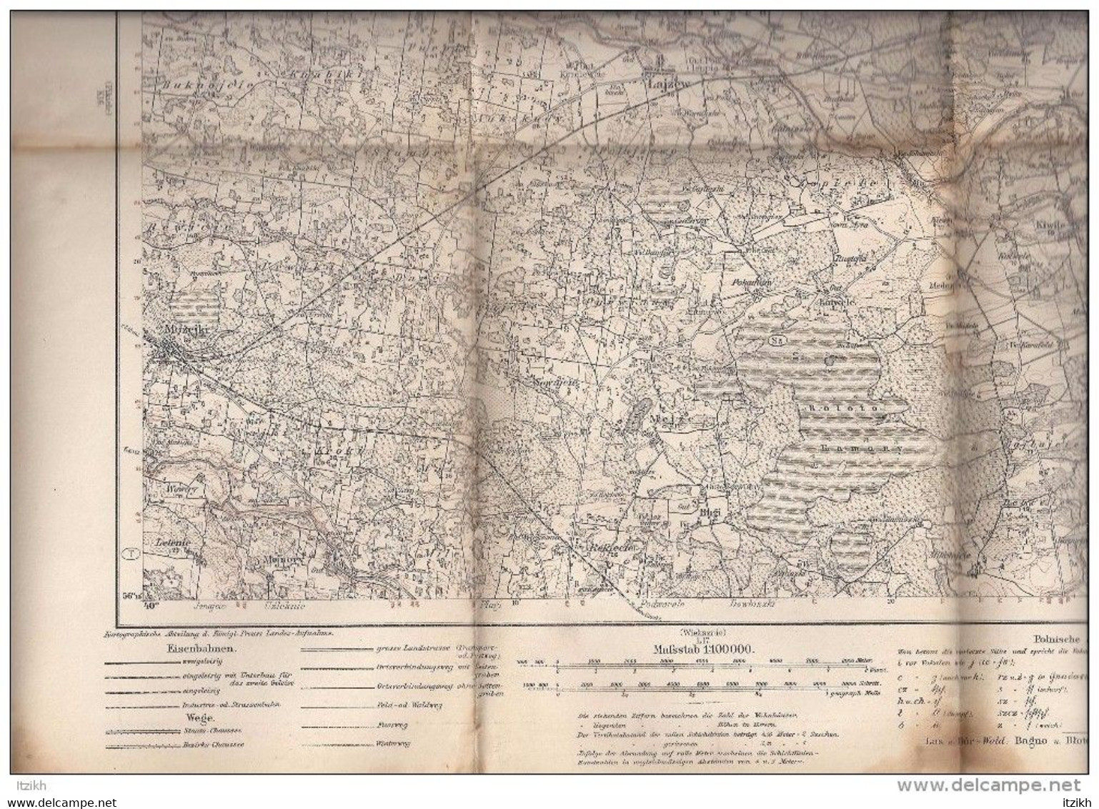 Karte Des Westlichen Russlands L16 Lajzew Laizuva Laizeve Lithuanie 1914 BE - Cartes Topographiques