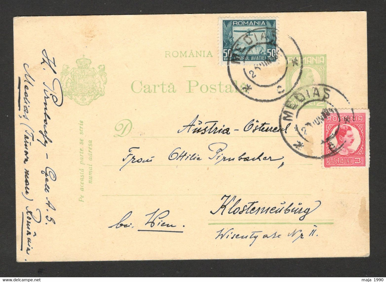 KINGDOM ROMANIA TO AUSTRIA  - POSTCARD - STATIONERY - 1931. - Andere & Zonder Classificatie
