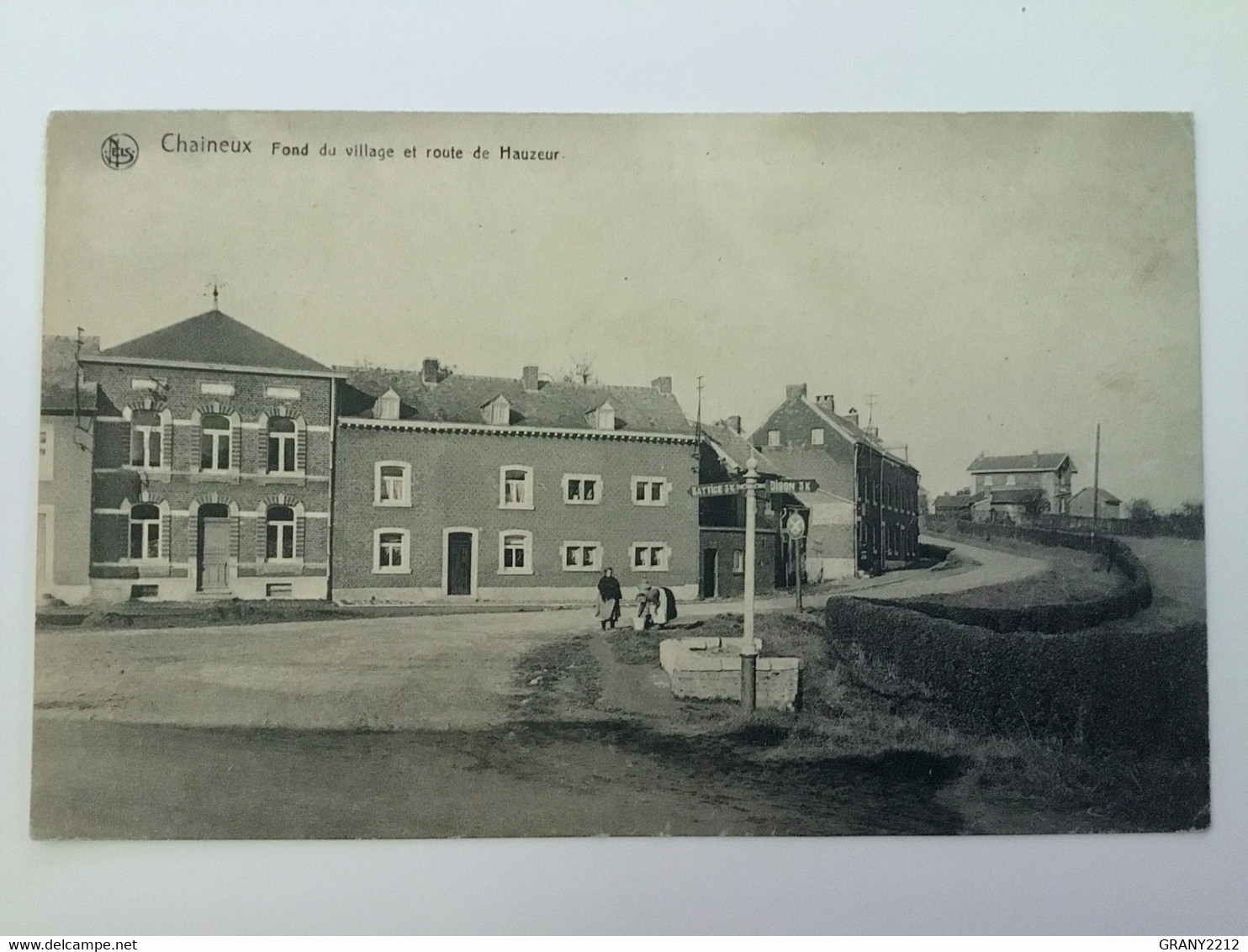 CHAINEUX « FOND DU VILLAGE ET ROUTE DE HAUZEUR 1926 « PANORAMA,ANIMÉE.NELS. - Herve