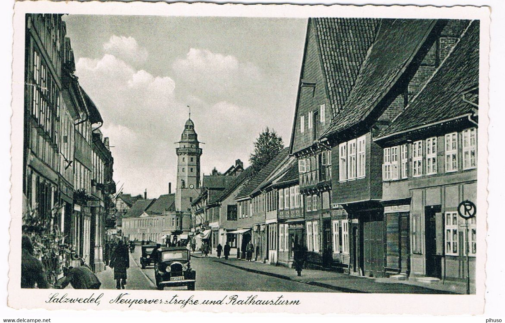 D-14820  SALZWEDEL : Neuperverstrasseund Rathausturm - Salzwedel