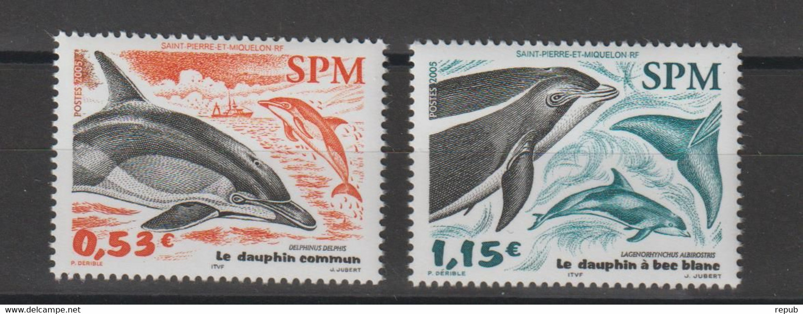 St-Pierre Et Miquelon 2005 Dauphins 843-44, 2 Val ** MNH - Unused Stamps