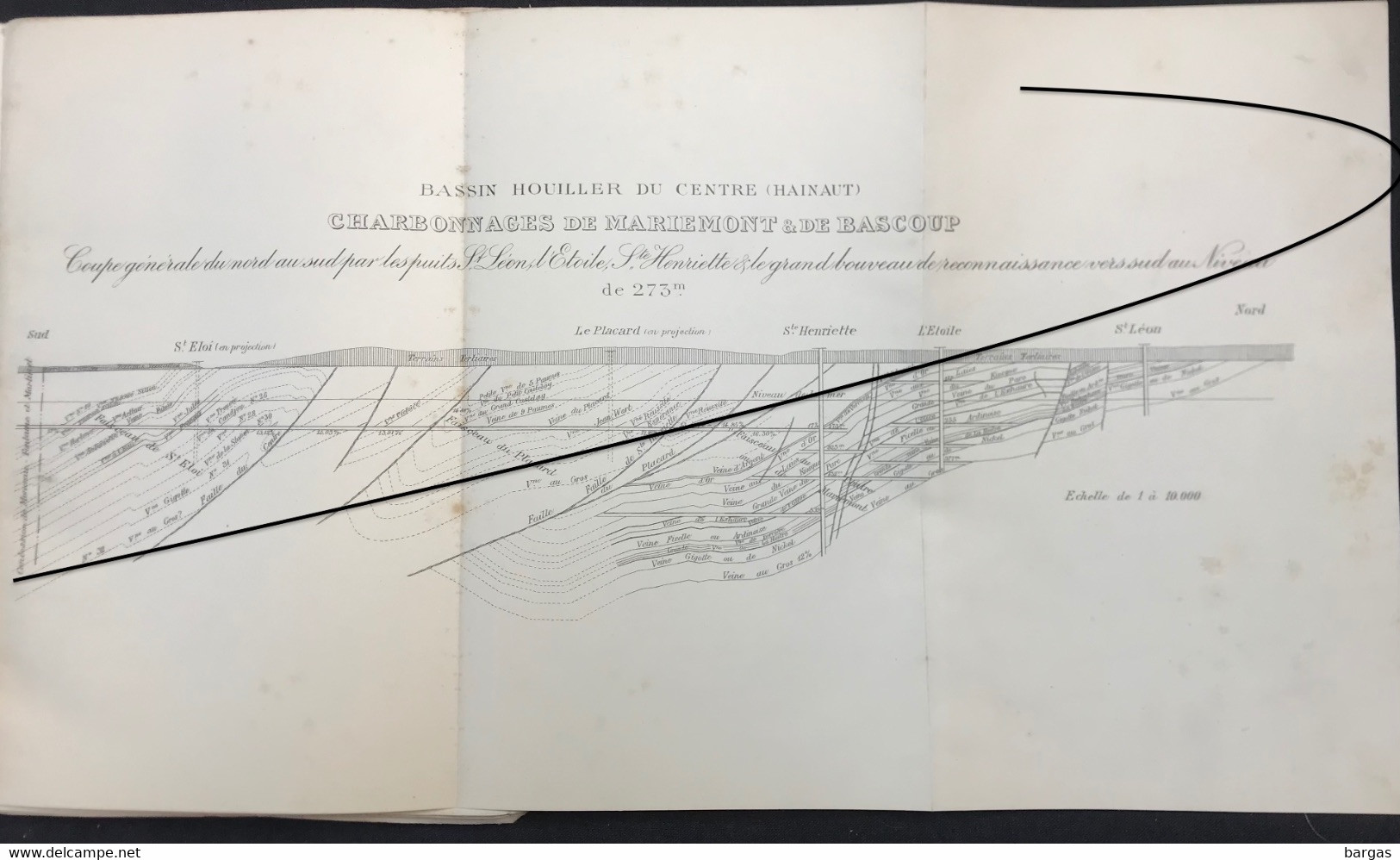 1905 Expo De Liège - Planche Charbon Charbonnages De Mariemont Et Bascoup Coupe - Other Plans