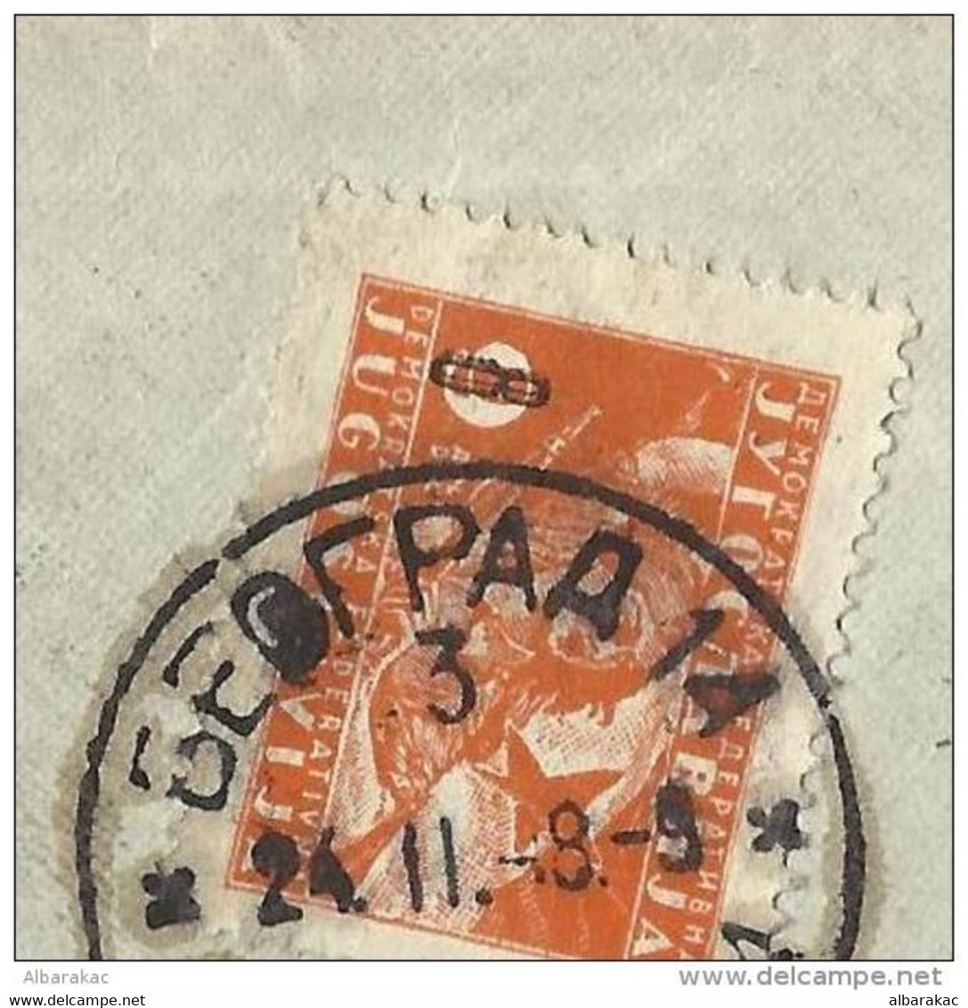 Yugoslavia Partisan Error Double OVPT On Registered Cover Used Beograd 1948 - Geschnittene, Druckproben Und Abarten