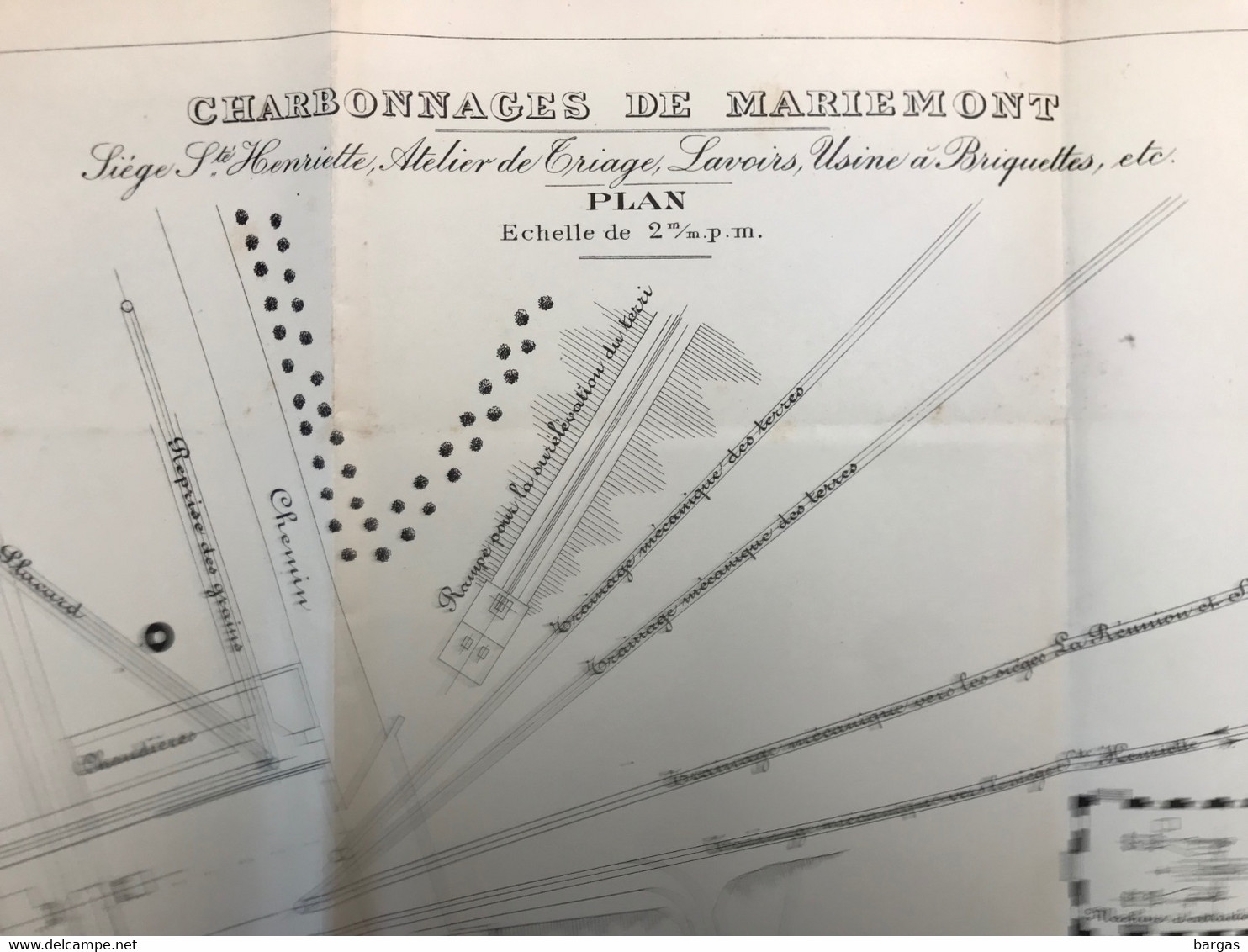 1905 Expo De Liège - Planche Plan Charbon Charbonnages Usine De Mariemont Et Bascoup - Andere Plannen