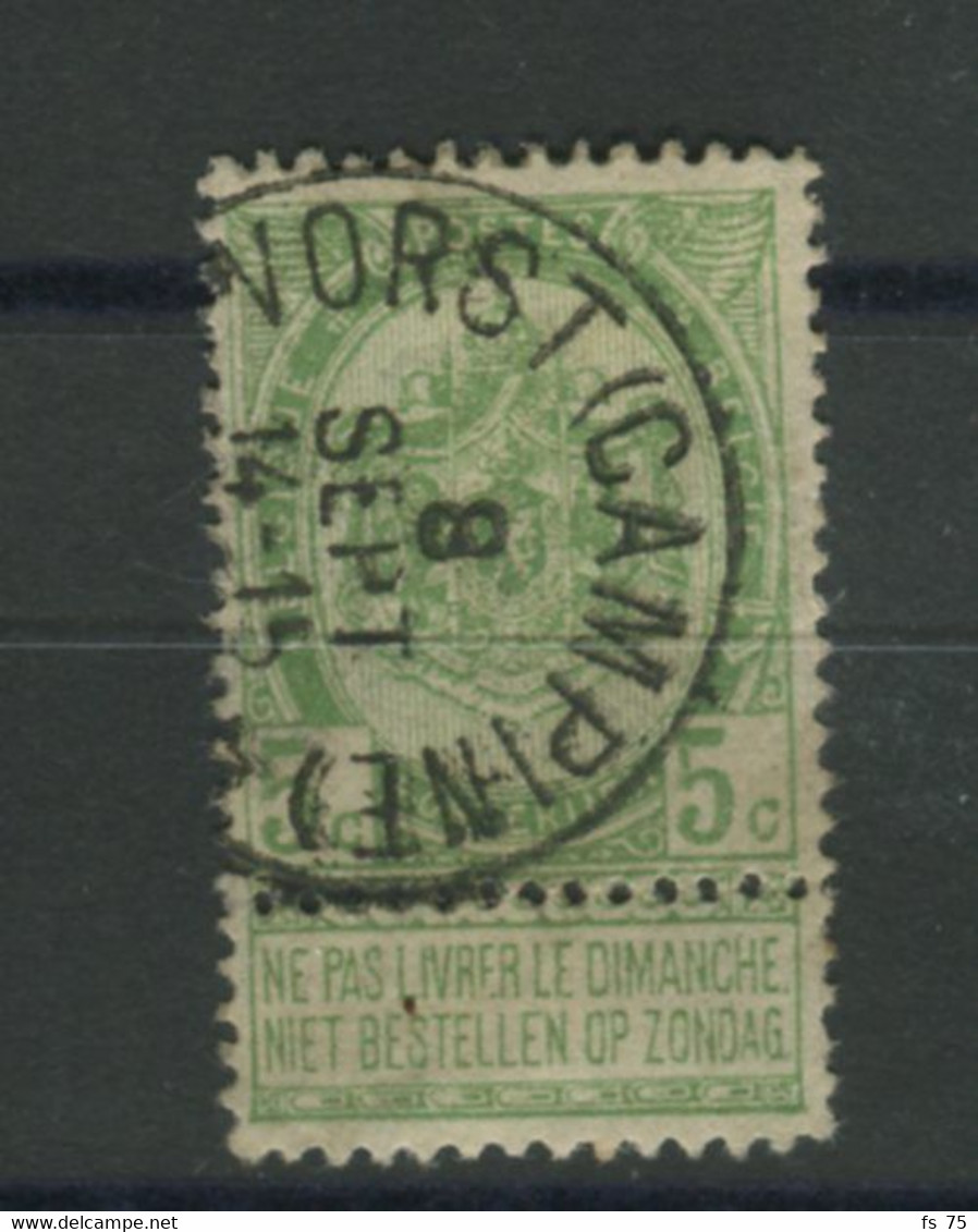 BELGIQUE - COB 56 PAIRE - 5C VERT RELAIS A ETOILES VORST (CAMPINE) - 1893-1907 Armoiries