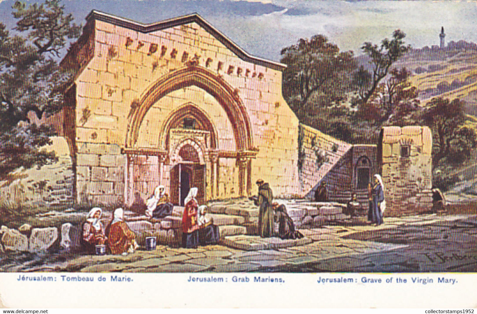 CPA ILLUSTRATION, SIGNED, FRIEDRICH PERLBERG- JERUSALEM TOMB OF VIRGIN MARY - Perlberg, F.