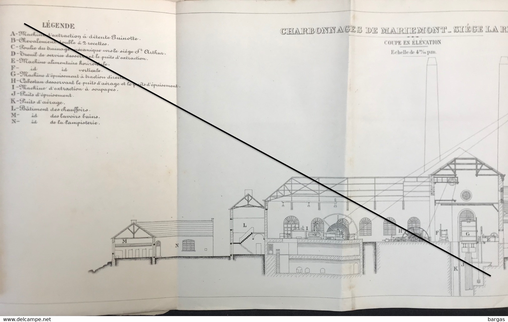 1905 Expo De Liège - Planche Plan Charbon Charbonnages Usine De Mariemont Siège La Réunion - Autres Plans