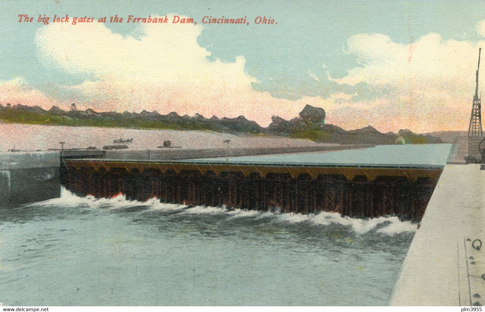 AL ETATS-UNIS  OHIO  2 CARTES   CINCINNATI   SUSPENSION BRIDGE- THE BIG LOCK GATES AT THE FERNBANK  DAM - Cincinnati