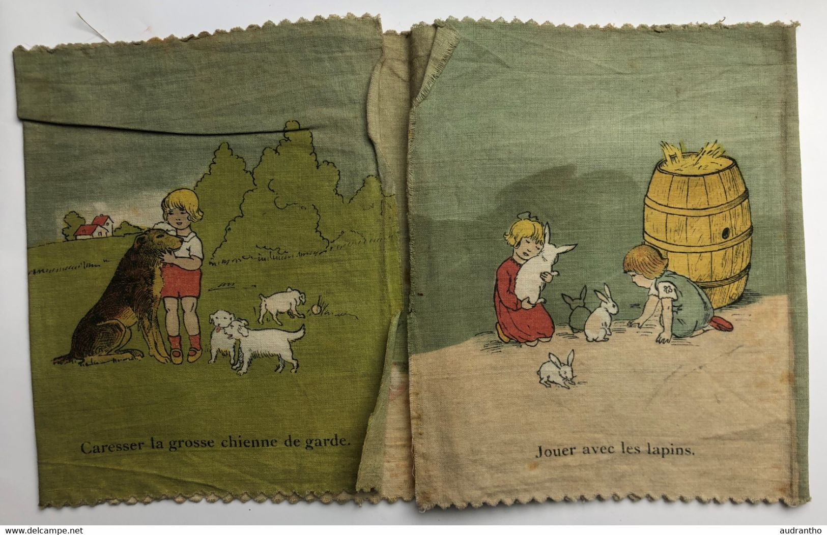 2 Pochettes En Tissus Les Plaisirs De La Campagne L'imagerie De Paris G.Gérardin Imprimeur éditeur 1950? - Agriculture