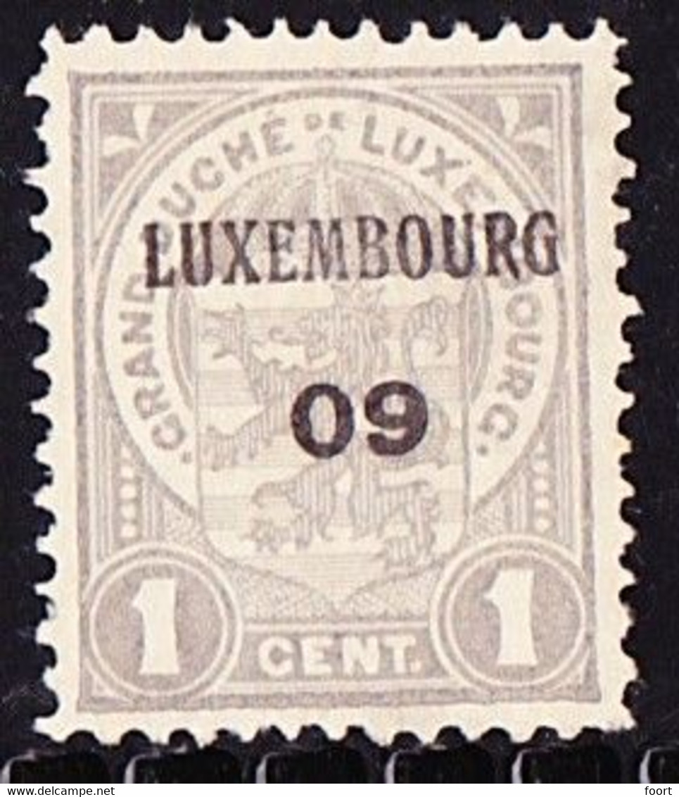 Luxembourg 1909 Prifix Nr. 61 - Vorausentwertungen