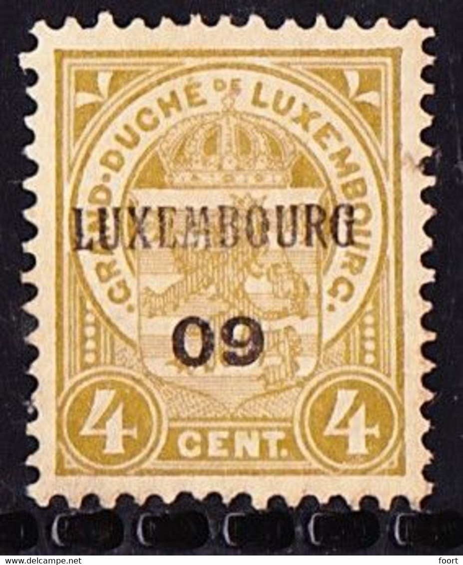 Luxembourg 1909 Prifix Nr. 63 - Vorausentwertungen