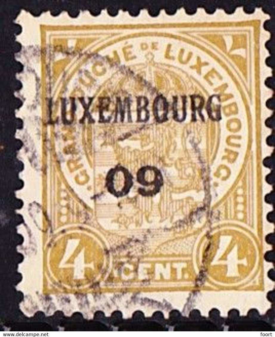 Luxembourg 1909 Prifix Nr. 63 Gestempeld - Vorausentwertungen