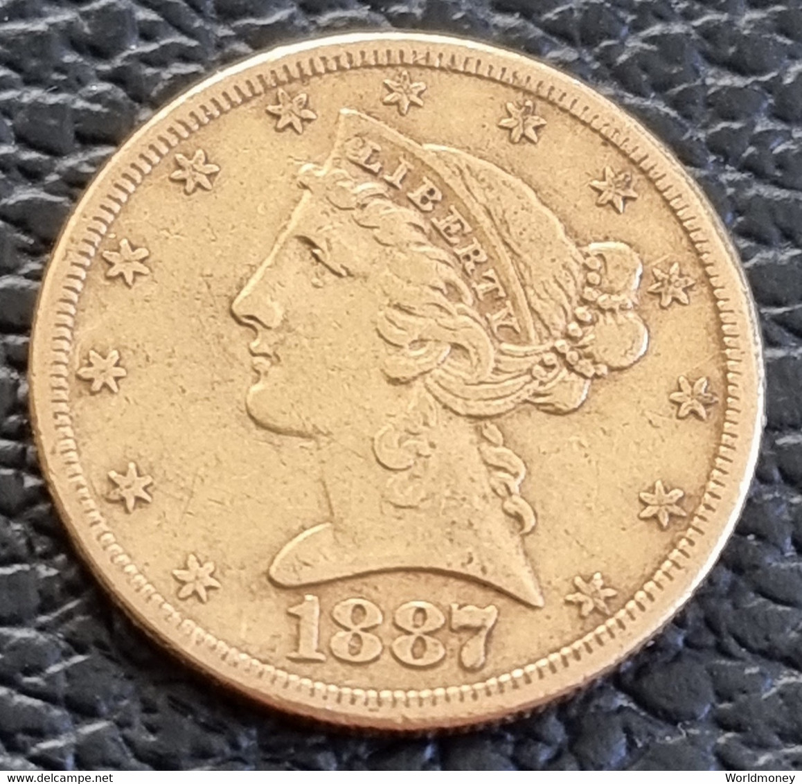 United States 5 Dollars 1887 (Gold) - 5$ - Half Eagle - 1866-1908: Coronet Head