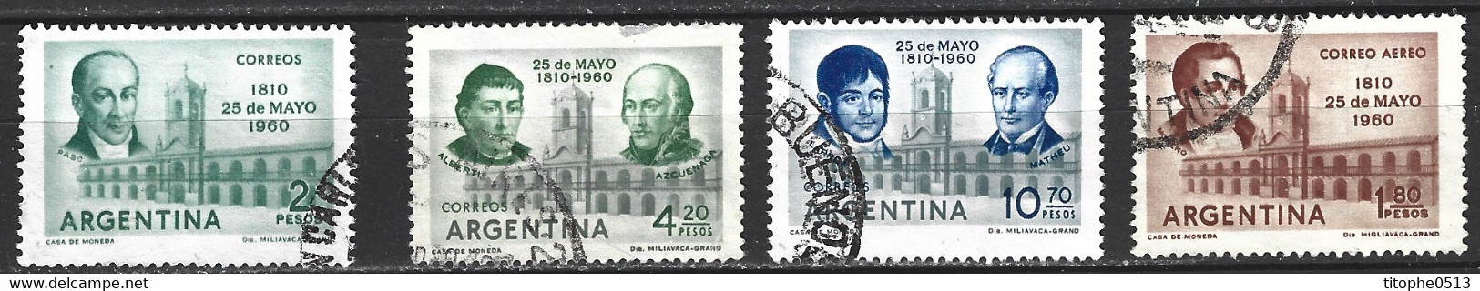 ARGENTINE. Timbres Oblitérés De 1960. Révolution De 1810. - Used Stamps