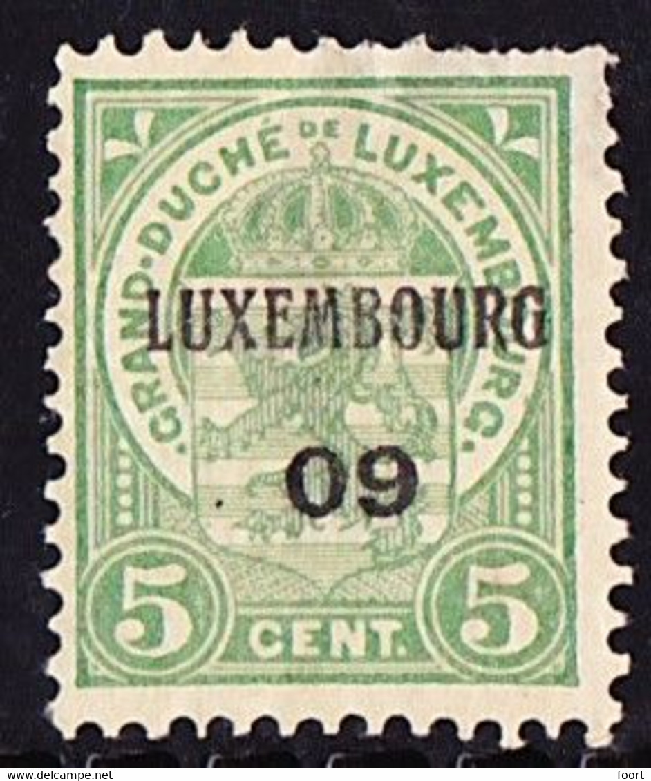 Luxembourg 1909 Prifix Nr. 64 Dunne Plek - Precancels