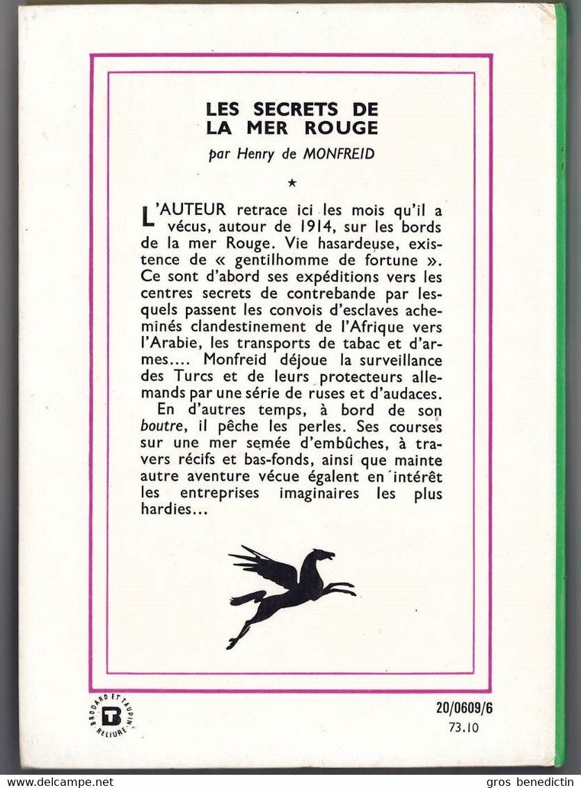 Hachette - Bibliothèque Verte - Henry De Montfreid - "Les Secrets De La Mer Rouge" - 1973 - #Ben&VteNewSolo - Biblioteca Verde