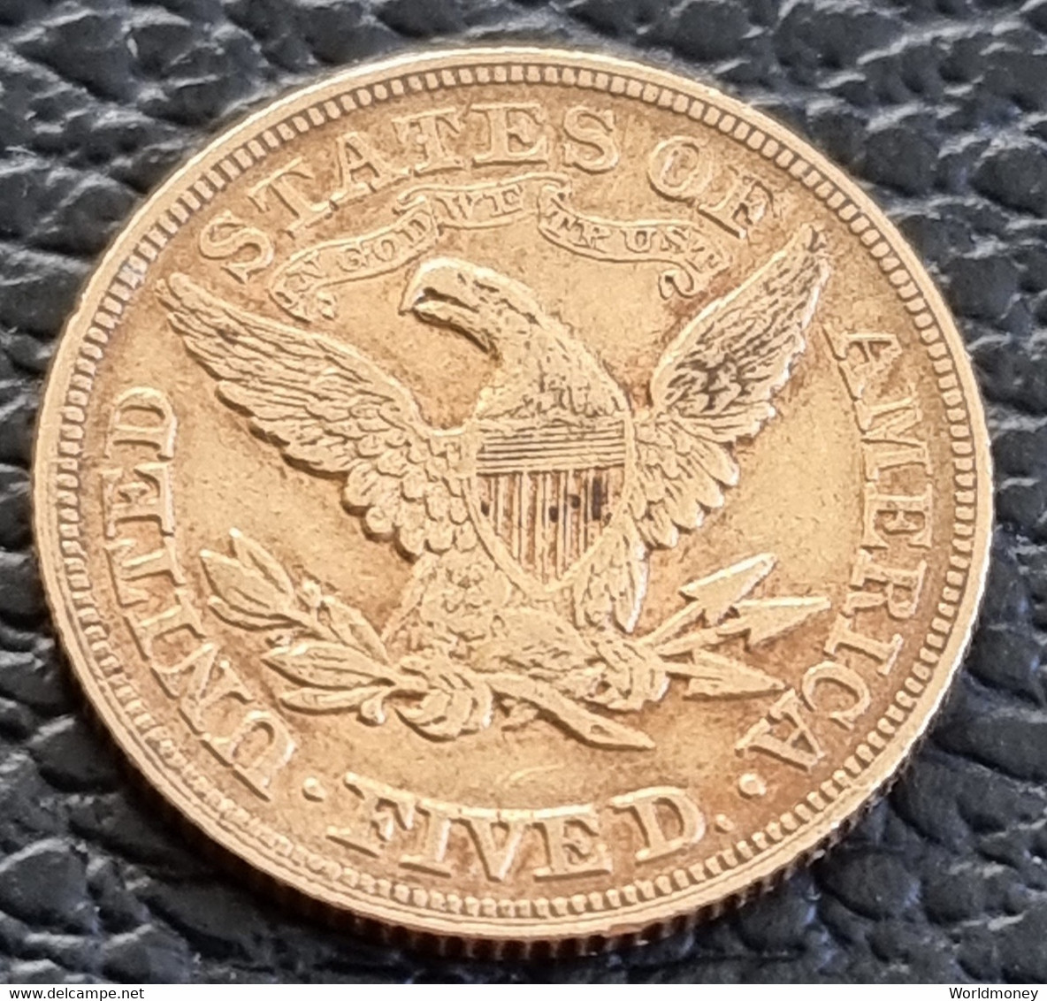 United States 5 Dollars 1880 (Gold) - 5$ - Half Eagles - 1866-1908: Coronet Head (tête Couronnée)