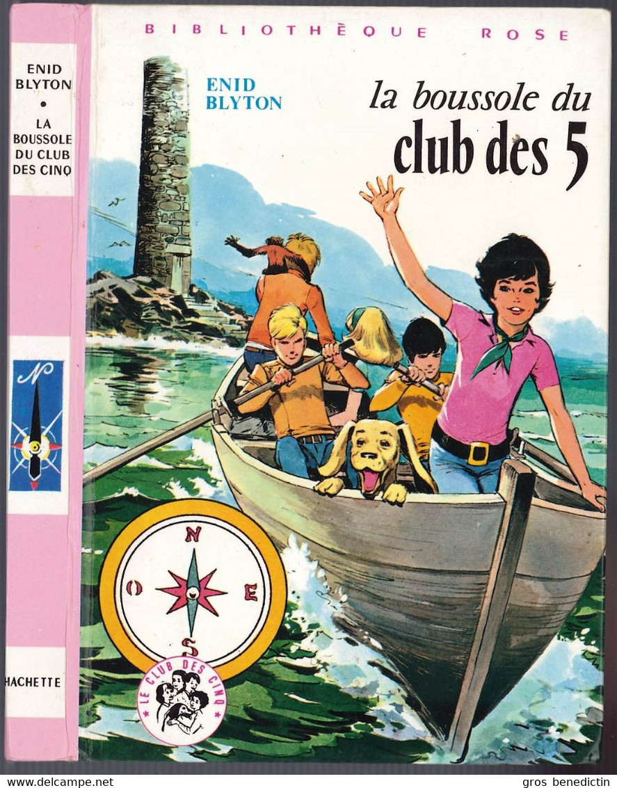 Hachette - Bibliothèque Rose - Enid Blyton  - "La Boussole Du Club Des Cinq" - 1975 - #Ben&Bly&CD5 - Biblioteca Rosa