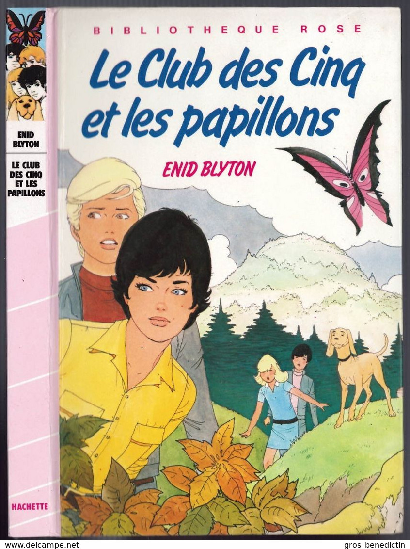 Hachette - Bibliothèque Rose - Enid Blyton  - "Le Club Des Cinq Et Les Papillons" - 1984 - Bibliothèque Rose