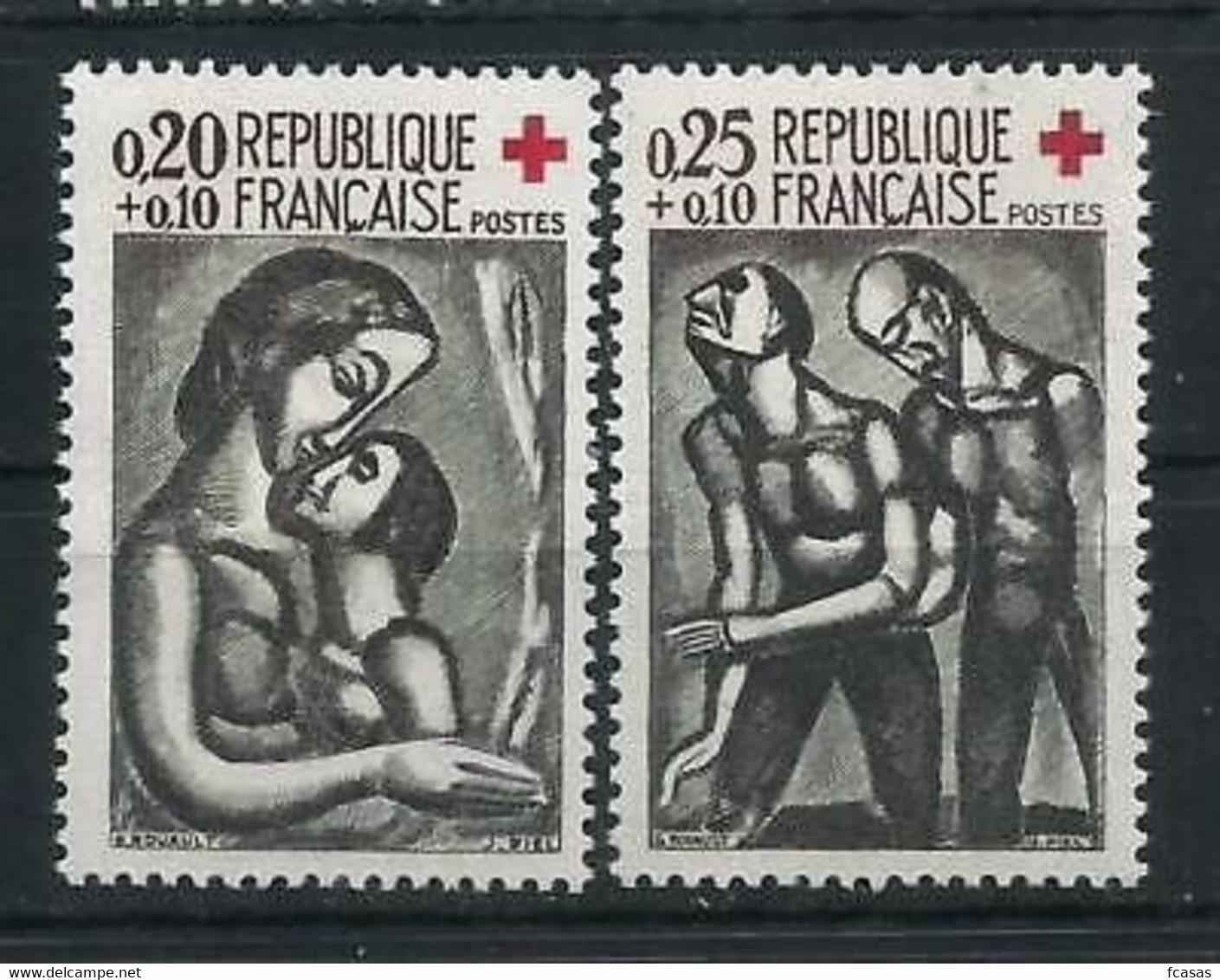 Francia 1961 - YT 1323/4 - Cruz Roja - MNH - Ungebraucht