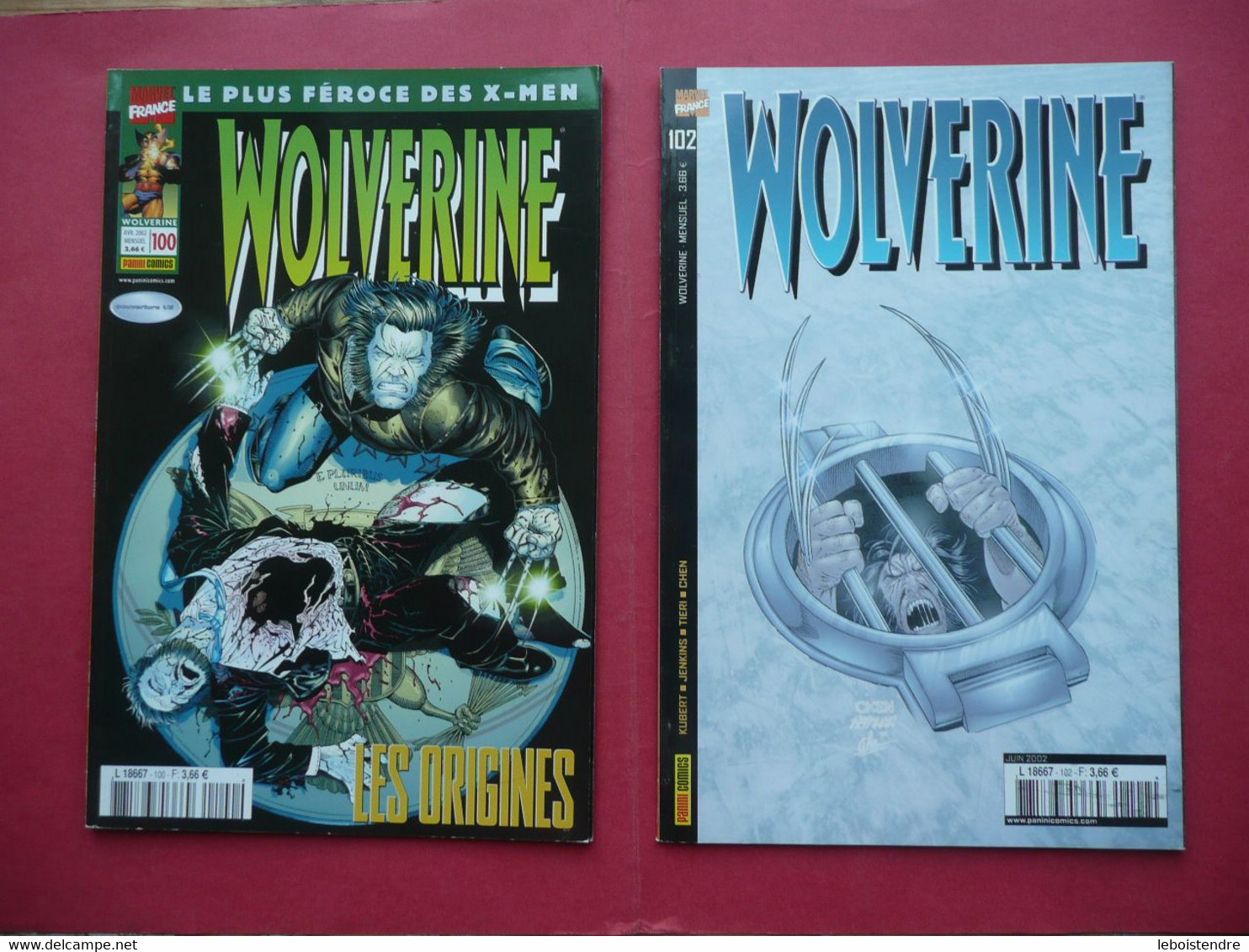 LOT 2 WOLVERINE N 100 + 102 AVRIL ET JUIN 2002 LES ORIGINES LE REVEIL DE LA BETE MARVEL COMICS PANINI FRANCE - Marvel France