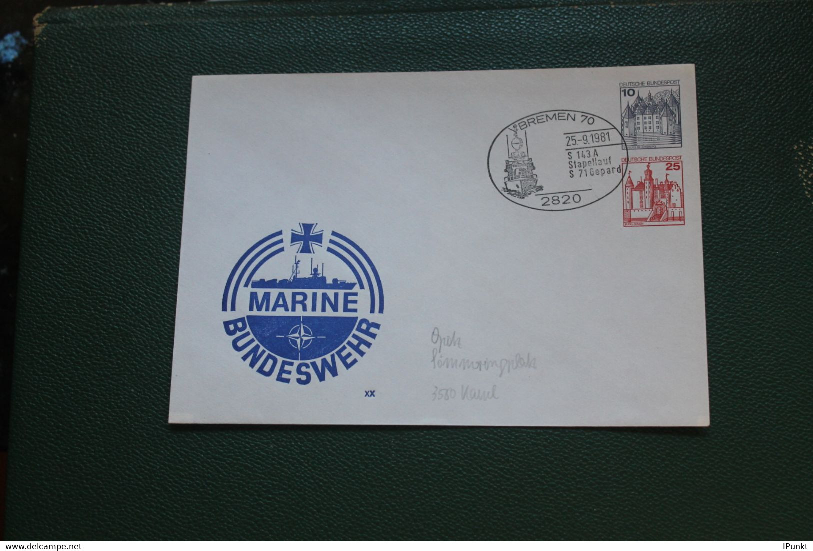 Deutschland 1981; Bundeswehr Ganzsache Marine; Wertstempel BuS, SST Bremen - Enveloppes Privées - Oblitérées