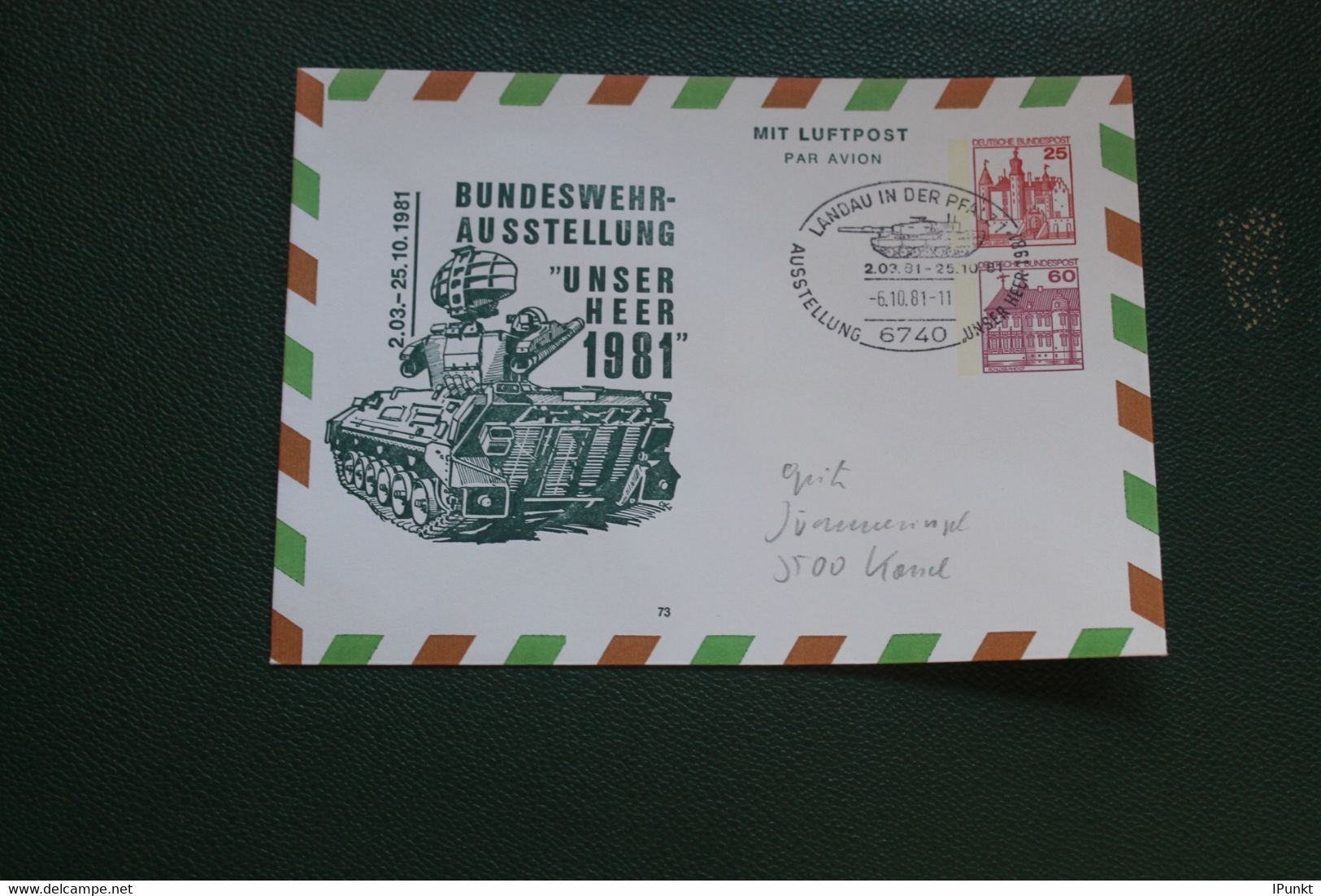 Deutschland 1981; Bundeswehr Ganzsache Unser Heer; Wertstempel BuS; SST Landau - Private Covers - Used