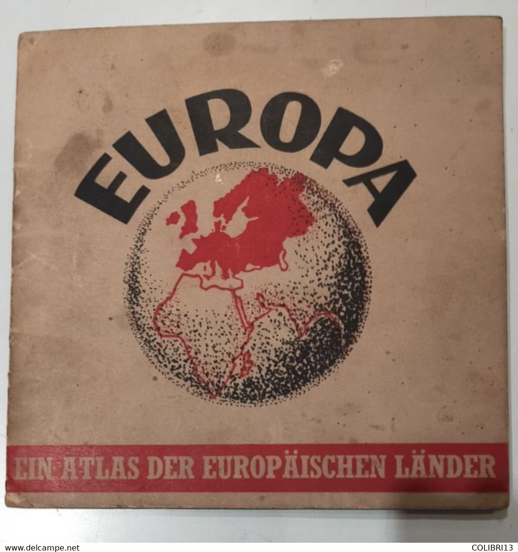 ATLAS EUROPA 1939 11 Cartes Collées Taille 21X21 Ein Atlas Der Europaischen Länder ( Couloir De Dantzig) - Landkarten